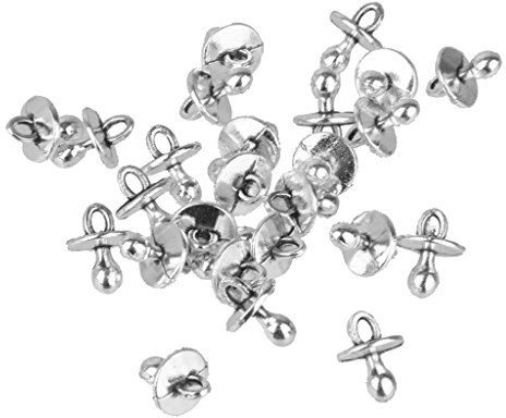 Gazechimp 25 Stück Anhänger für Baby-Schnuller, Legierung, silberfarben, Charms für Schmuck, Handwerk, Basteln, DIY, Metall, Kein Edelstein