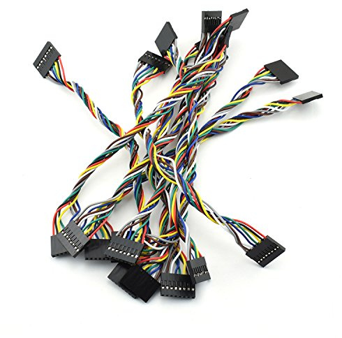 ZYAMY 10PCS 8P Line 8P Pins 2.54mm Pitch Female to Female Cable Connector Multicolor Jumper Wire for Breadboard 20CM