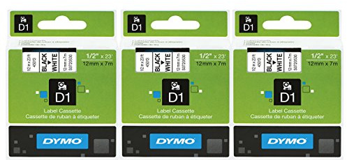 DYMO D1-Beschriftungsband 45013, 12 mm, schwarz/weiß