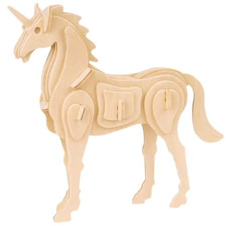 Georgie Porgy 3D Holz Puzzle Einhorn Modell holzhandwerk bausatz Kinder Spielzeug (jp257 Einhorn 30 stücke)