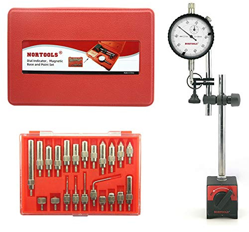 NORTOOLS Indikator med magnetisk bas och punktuppsättning visarindikator precisionsmätning verktygssats