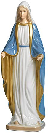 Statue Madonna Immacolata aus feinem Porzellan, emailliert, 28,5 cm