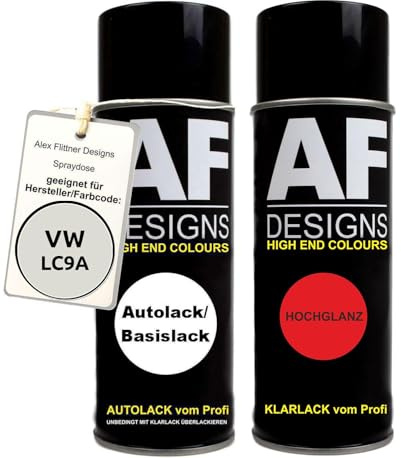 Alex Flittner Designs Spraydose für VW Pure White LC9A Basislack Klarlack | Spraydose für VW Pure White LC9A Basislack Klarlack – Ausführung und Lieferumfang gemäß gewählter Angebotsvariante