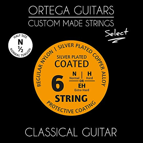 Ortega Guitars Custom Made Strings - Select - 1/2 Konzertgitarre - Regular Nylon beschichtet (NYS12N)