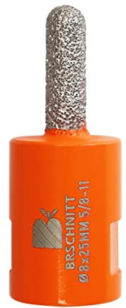 Diamond Mortar Raking Bit,BRSCHNITT 5/16 Inch x 1 Inch Diamond Mortar Router with 5/8-11 Thread for Mortar Raking Tuck Pointing Granite Marble Concrete Masonry Stone Removals (8x25mm)