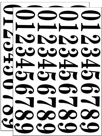 Schwarze Vinyl-Zahlen-Aufkleber, 5,1 cm, selbstklebend, Briefkasten-Zahlen-Aufkleber für Briefkasten, Schilder, Fenster, Tür, Autos, LKWs, Zuhause, Geschäft, Adressnummer (2 Sets, 80 Stück)