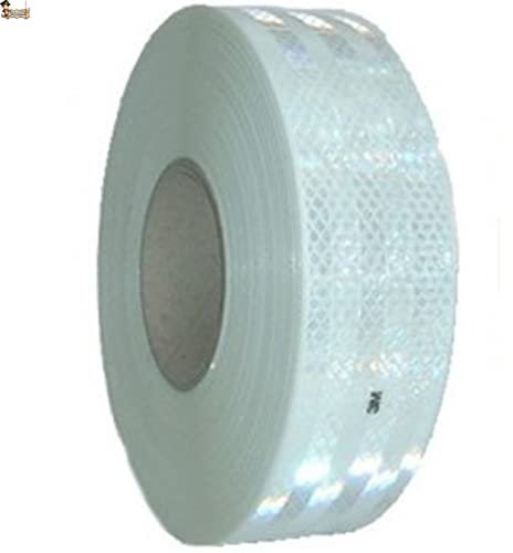 BricoLoco.com 3 M V23 godkänd självhäftande reflekterande tejp för lastbil, motorcykel, cykel. bredd 51 mm. Röd, gul eller vit. signalband, varning. (5 mts. x 51 mm