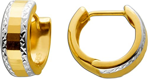 Ch.Abramowicz Creolen Gelbgold Weißgold 585 14 Karat Bicolor