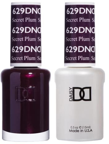 DND Gel Polish Set, Purple Collection, UV/LED Gel Polish and Air Dry Nail Lacquer, Matching Chip-Free Polish Duo, 629 Secret Plum, 0.5 Fl Oz