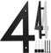 Black House Number, 20cm Large, Floating House Number Plaque, Street Door Number made from ABS Plastic with 3D Effect for Office Doors, Mailboxes, Garages - Digit(4)