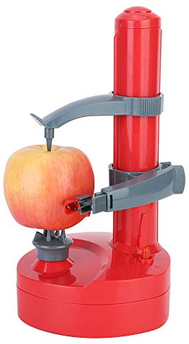 Apfelschäler, Elektrischer Kartoffelschäler, Spart Aufwand, Gemüseschäler, Orangenschäler Mit Edelstahlklingen Und Basis Für Kartoffel-Apfel-Obstschäler-Maschinenküche(Rot)