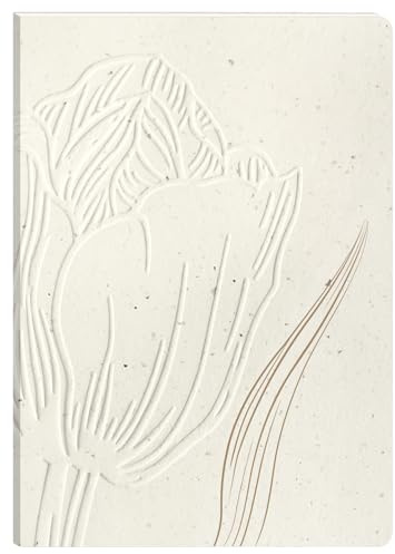 Clairefontaine 813067C - taccuino brossurato flessibile motivo Tulipani/Natura/ Floreale - A6 10,5x14,8cm - 128 Pagine Uni carta avorio 90g - Collezione Tulip Paper