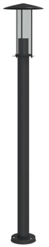vidaXL Wegeleuchte, Außenleuchte mit IP44-Schutzart, Standleuchte mit Diffusor, Gartenlampe Außenlampe Stehleuchte, Schwarz Edelstahl