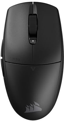 Corsair M55 Wireless Leichte FPS-Gaming-Maus – 2,4GHz & Bluetooth – 24.000 DPI – Langlebige Lebensdauer der Batterie – Sechs Programmierbare Schaltflächen – Texturierte Seitengriffe – Schwarz