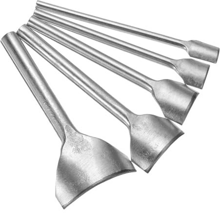 sourcing map 5pcs Arc-Shaped Leather Punch, 10mm-40mm, Leather Cutter Arch Curve, Belt End Cutter, Iron Flatter Curve Punch Tool for Crafting Strap Belt, Wallet and Bag