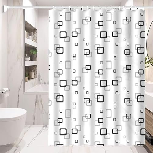 Cortina de Ducha Antimoho Tela Impermeable, Impermeable Antibacteriano Secado Rápido, Semitransparente Espesas PEVA Lavable Cortinas de Baño de Tela, para Bañera o Ducha, Lavable con Agua