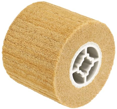 sourcing map 120x100x19mm 600 Grit Non-Woven Polishing Burnishing Wheel Nylon Wire Drawing Abrasive Flap Wheel for Surface Treatment Stainless Steel Copper Aluminum Yellow