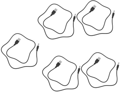 Warmhm 5 Stück Mülleimer Ladekabel USB Ladekabel USB Netzkabel USB Zu Dc Adapter USB Zu Dc Netzkabel USB Zu Dc Kabel Smart Plug Ersatz Netzkabel Kunststoff Schwarz
