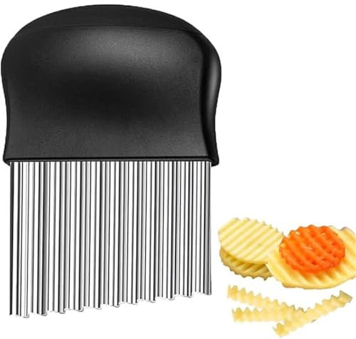 NJNNN Coupe-Frites ondulé en Acier Inoxydable de 14 cm, Coupe-Frites, Couteau à Couper, for légumes, Pommes de Terre, Chips de Carottes et Fruits