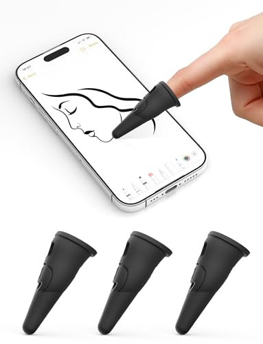 MEKO Stylets Tablette Lot de 4, Stylo Tactiles pour Doigts en Silicone avec Précision et Sensibilité, Compatibles avec Les Tablettes et Téléphones comme iPhone/iPad/Samsung (Dimension 1)