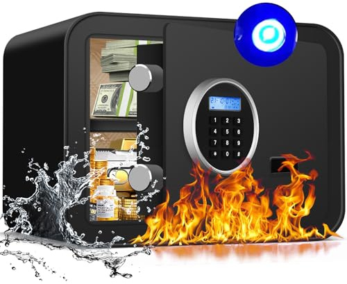 AltiKeep Security Safe with LCD Screen Sensor Light,30L Digital Combination Home Safe Box with Fireproof Document Bag, Secure Cash, Jewelry, Money Storage Box For Home, Office, Hotel, 30 x 35 x 25cm