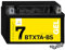 Denagi 50615 GEL BTX7A-BS Motorradbatterie 12V 7Ah, Ersetzt YTX7A-BS, wartungsfrei versiegelt vorgeladen