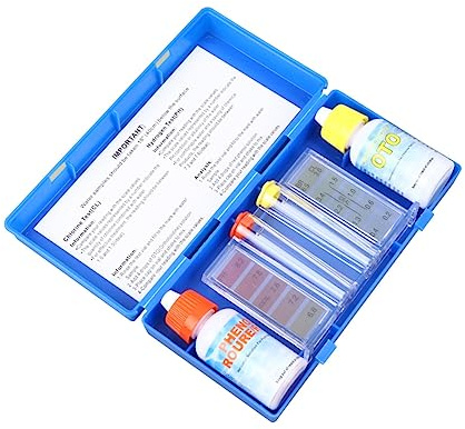 iplusmile Wasseranalyse Pool Wassertestsets mit Ph Testflüssigkeit und Chlor Testlösung Kompakt und Einfache Bedienung für Schwimmbecken und Spa Wasserqualität