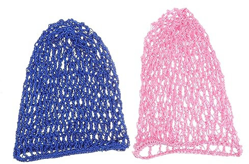 Ipetboom 2stücke Gehäkelte Netz-schlafmütze Haarprotektor Für Nachts Elastisch Lang Atmungsaktiv Royalblau Und Haarschutz Und Haarnetz Für Damen