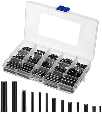 Spannstift Hohlsplinte, 550 Stück Hohl Federstifte, M1.5/M2/M2.5/M3/M4/M5/M6 Hohlsplint Manganstahl Sortiment Set, Manganstahl Spannstift Sortiment, Hohlsplint Manganstahl in Aufbewahrungsbox