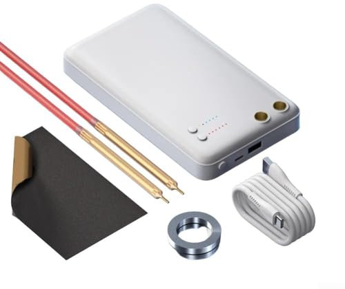 HEIBTENY for MINI Spot Welder With LCD Display 5000mAh Rechargeable Battery Welding Tool For Nickel Strips 0.2mm(White)