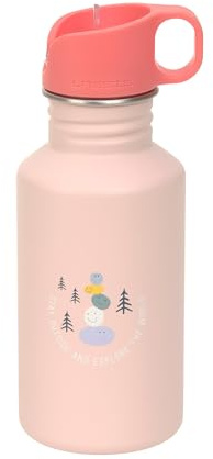LÄSSIG Kinder Trinkflasche Edelstahl 500 ml Sunny Explorer Rose/Pink | Für Kindergarten und Schule, robust, bruchsicher, auslaufsicher, BPA-frei