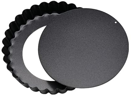TRLREQ Tart Moulds Set, 6 Pieces, 10 cm Diameter, 2 cm Height, Quiche Tartlet Pan with Removable Base