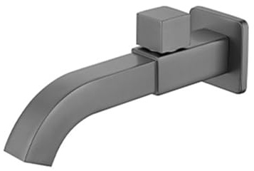 Wandmontierter Badarmatur, Kaltwasserhahn mit Wabenbelüfter, offenes Griff-Design, ideal für Wäsche, Wischmopppool, G1/2-Anschluss, gebürstetes graues Finish