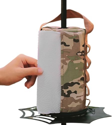 Soporte para pañuelos de camping – Caja de tela de poliéster de 25 x 14 x 14 cm, bolsa de papel higiénico portátil, dispensador de servilletas impermeable, organizador de almacenamiento fuerte