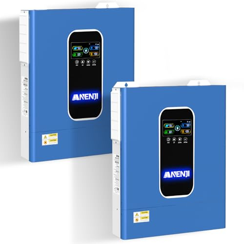 Aninerel 22kW Hybrid Wechselrichter 48V, Built-in 2 MPPT, Zwei Parallel, Max.160A Batterieladung,Kann Strom in Das Netz Einspeisen, Unterstützt batterielosen Betrieb