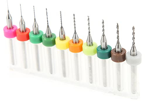 Oumefar Hohe Härte Wolframstahl Micro Spiralbohrer Leiterplatte PCB Bohren Spiralbohrer 10 Stück 0,3–1,2 Mm