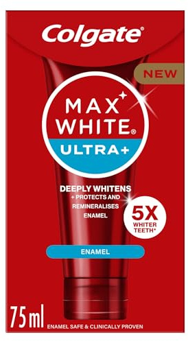 Colgate Max White Ultra+ Enamel | Enjoy clinically proven 5x whiter teeth* while protecting and remineralising enamel