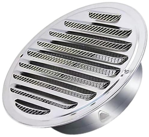 KOMBIUDA Stainless Steel Air Vent Cover Rain Cap 80mm Flat Smoke Tube Hood Roof Ventilation Wall Vent Protector with Built-in Screen for Kitchen Exhaust and HVAC