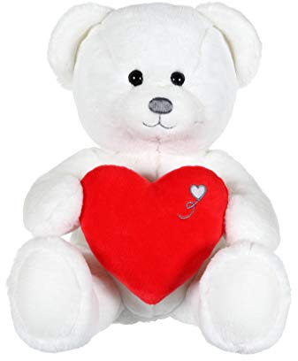 Gipsy- 55586 Plüschbär, weiß/rot, 22 cm