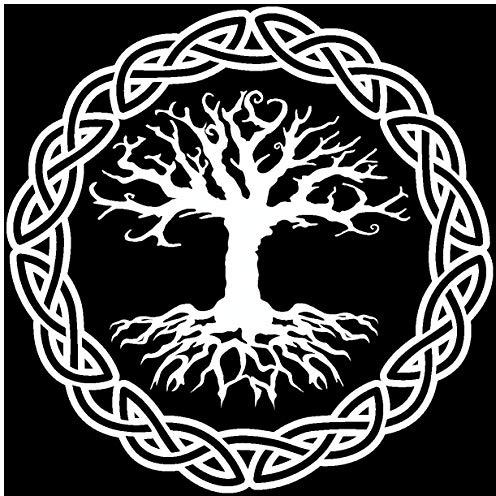 Samunshi® Aufkleber Yggdrasil mit Knoten A Vikings Wikinger für Auto Motorrad in 11 Größen und 25 Farben (10x10cm weiß)