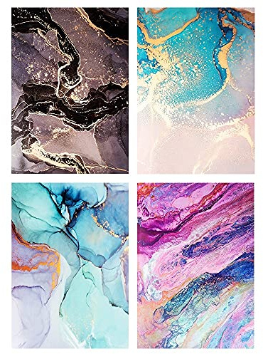 Ideen mit Herz Motiv-Glossy-Karton, Marmor-Effekte, 4 verschiedene Designs, DIN A4, 20 Bogen