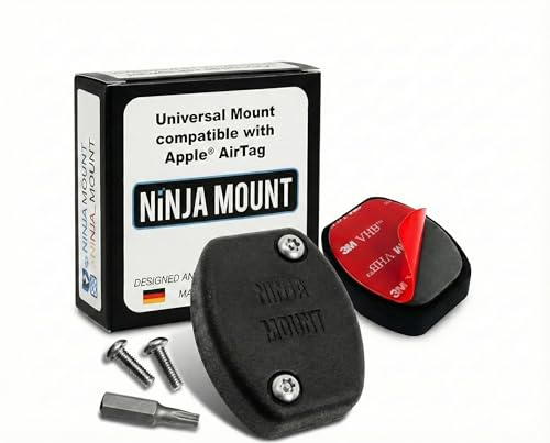 NINJA MOUNT® anyTag – Universal Halterung für Apple® AirTag, 3M Klebebefestigung, Diebstahlschutz, Unauffälliges Design für Fahrrad, Motorrad, Wohnmobil & Co.
