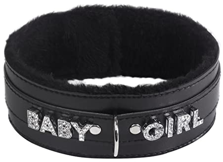 paloli Rosa Choker Halskette für Frauen Leder Choker Halskette Fluffy Punk Leash Gothic Cosplay Sexy Schmuck