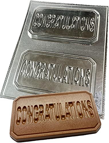 Congratulations Chocolate Bar Mould 2 Cavities Reusable Transparent Plastic molds Make 100g Bars