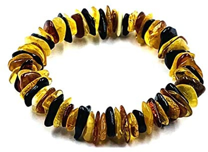 Bracciale in Ambra Naturale del Baltico - Perle di Ambra Reale - Bracciale 18 cm