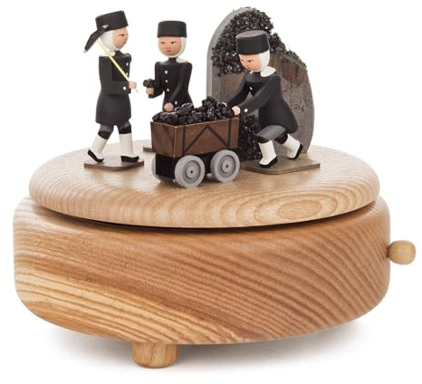 Rudolphs Schatzkiste Musikdose Bergmänner BxHxT 14x11x14cm NEU Spieluhr Spielwerk Melodie Musik Dose Figur Seiffen Erzgebirge Holz Dekoration Weihnachten