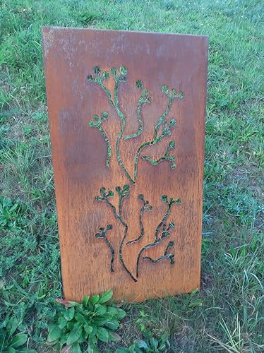 iss-kohli Edelrost Sichtschutzwand Gartendeko rost Stele 110 cm hoch 60 cm breit