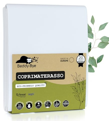 Matratzenschoner 100x200/30 cm Top-Qualität Oeko-TEX® Hergestellt in EU ~ Inkontinenzeinlage Wasserdicht und Waschbar aus Tencel™ Ökologisch ~ Form Spannbettlaken