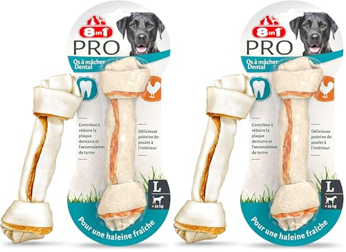 8in1 Pro Dental Knochen L - gesunder Kauknochen für große Hunde zur Zahnpflege, 1 Stück (Packung mit 2)