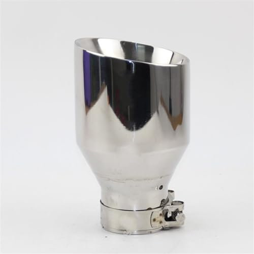 Endrohr für Autos Autozubehör, 304-Edelstahl-Finish, Automobil-Auspuff-Schalldämpfer, 114 mm großer Durchmesser, poliertes Silber Auspuffblenden (Size : 54mm out 114mm)